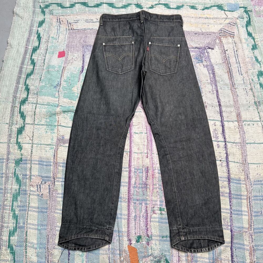 Vintage Levis Engineered Jeans Mens Black Twisted button Fly Fits 30x29